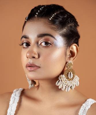 Pearl embellished dangler earrings 1