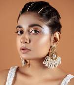 Pearl embellished dangler earrings