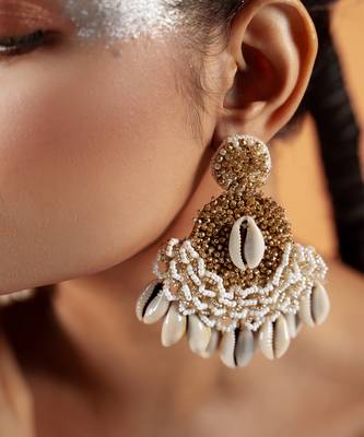 Pearl embellished dangler earrings 3