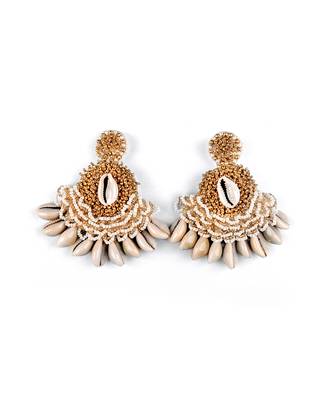 Pearl embellished dangler earrings 4