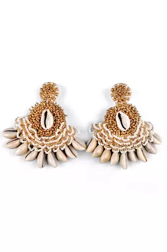 Pearl embellished dangler earrings