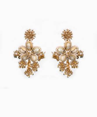 Floral shell embellished earrings 3