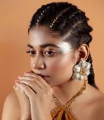 Shell floral embellished earrings