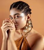 Pearl tassel embellished earrings