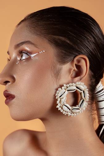 Shell embellished earrings