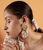 Pearl embellished dangler earrings