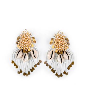 Pearl embellished dangler earrings 2