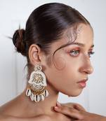 Shell drop embellished earrings
