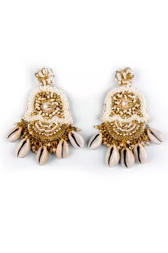 Shell drop embellished earrings
