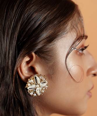Pearl embellished stud earrings 1
