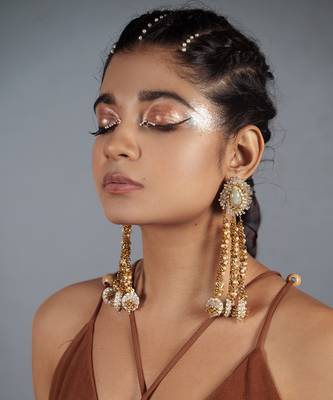 Embellished tassel drop earrings 1