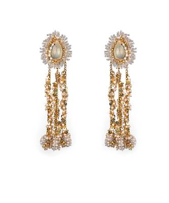 Embellished tassel drop earrings 3