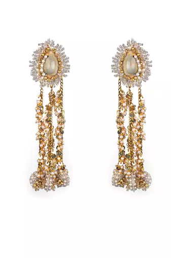 Embellished tassel drop earrings