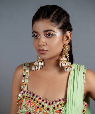 Shell embellished danglers and drops 1