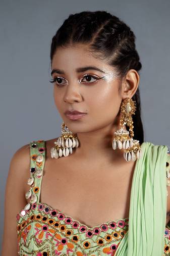 Shell embellished danglers and drops