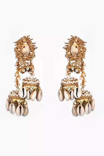 Shell embellished danglers and drops