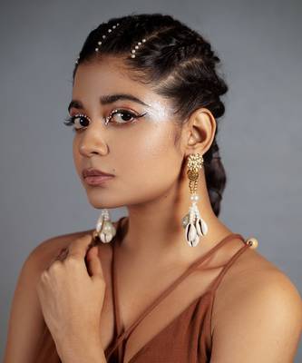 Shell studded dangler earrings 1