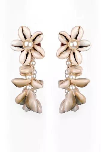 Shell embellished dangler earrings