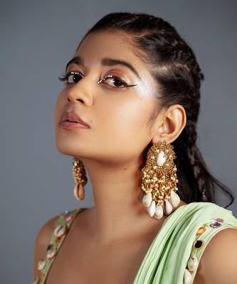 Pearl embellished dangler earrings 1