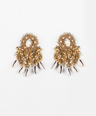 Pearl embellished dangler earrings 2