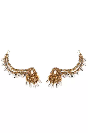 Pearl embellished dangler earrings