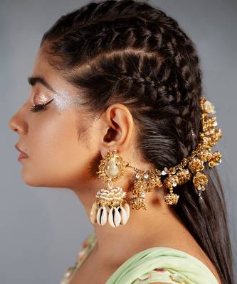 Shell drop jhumka earrings 1