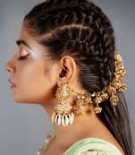 Shell drop jhumka earrings
