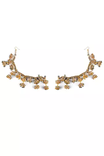 Shell drop jhumka earrings