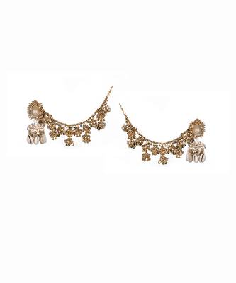 Shell drop jhumka earrings 4