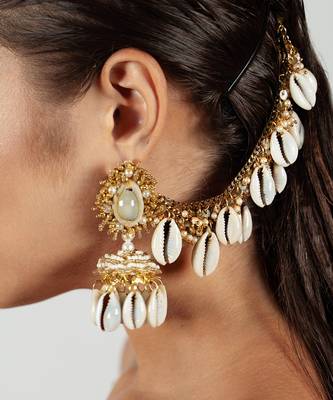 Shell drop jhumka earrings 1