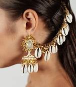 Shell drop jhumka earrings