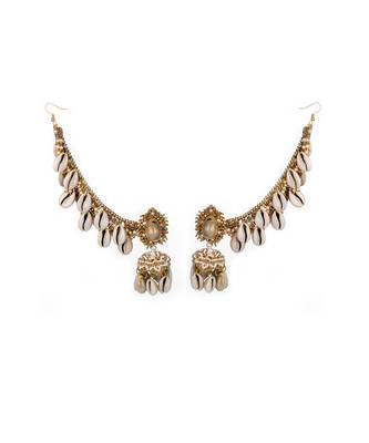 Shell drop jhumka earrings 2