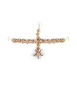 Floral shell studded mathapatti