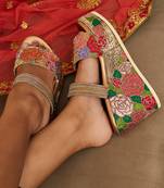 Multi colour thread embroidery wedges