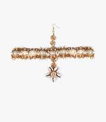 Shell embellished mathapatti