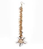 Floral shell drop maangtikka