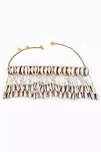 Shell drop choker necklace
