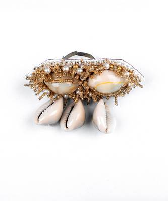 White & golden adjustable ring 2