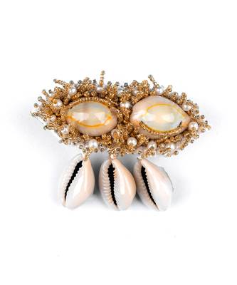 White & golden adjustable ring 3