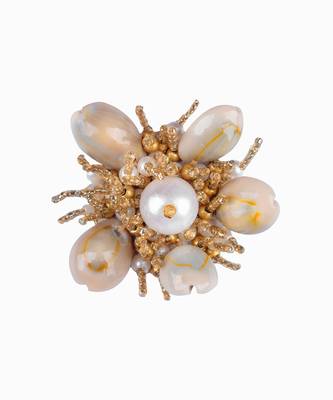White & golden adjustable ring 2