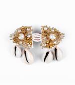 White & golden adjustable ring