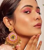 Mirror embroidered earrings