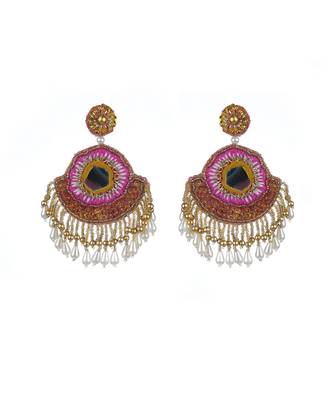 Mirror embroidered earrings 2