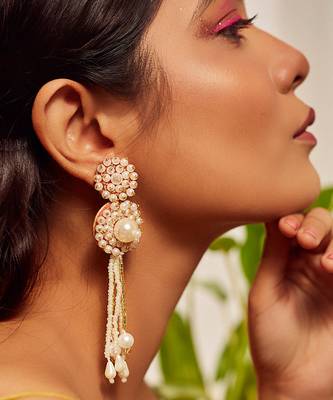 Bead embroidered danglers and drops 1