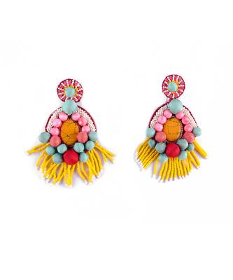 Stone embroidered earrings 2
