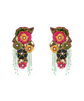 Floral embroidered earrings 2