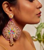 Bead embroidered earrings