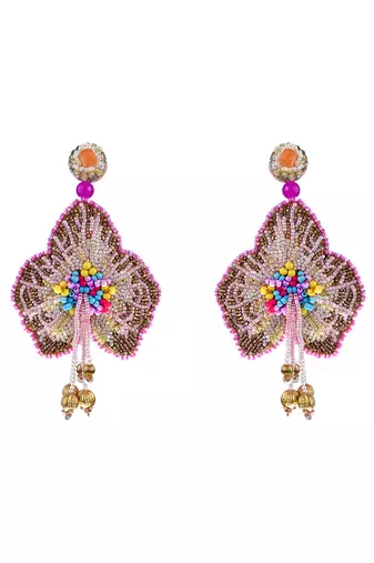 Bead embroidered earrings