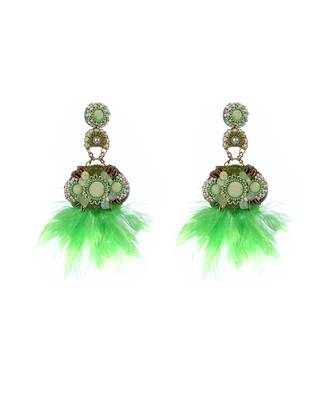 Feather embroidered earrings 2