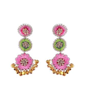Thread embroidered earrings 2